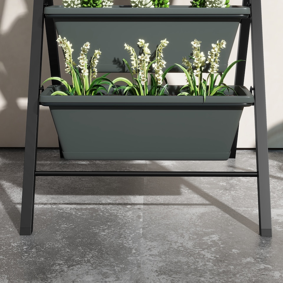 image 1 of Outsunny Indoor Outdoor Vertical Raised Garden Bed with 5 Removable Tray
