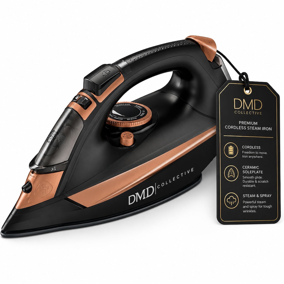 image 1 of DMD Cordless Steam Iron with Ceramic Soleplate 2800W