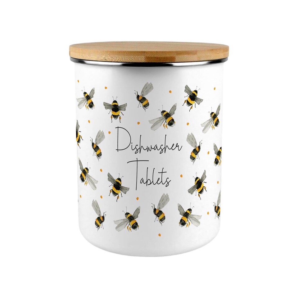 image 1 of Scattered Bees Dishwasher Tablets Storage Tin