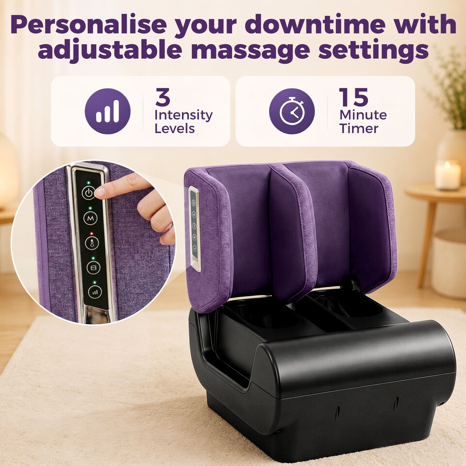 image 1 of HOMCOM 2 in 1 Foot Massager Machine & Ottoman with Heat