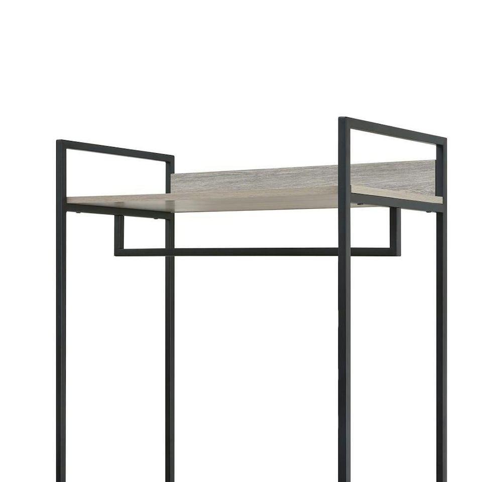 image 1 of Alva Open Wardrobe with 4 Shelves Grey | Grey Oak