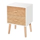 image 1 of HOMCOM 2 Drawers Bedside Table with Pine Legs, Bedroom Wooden Storage Cabinet, Natural