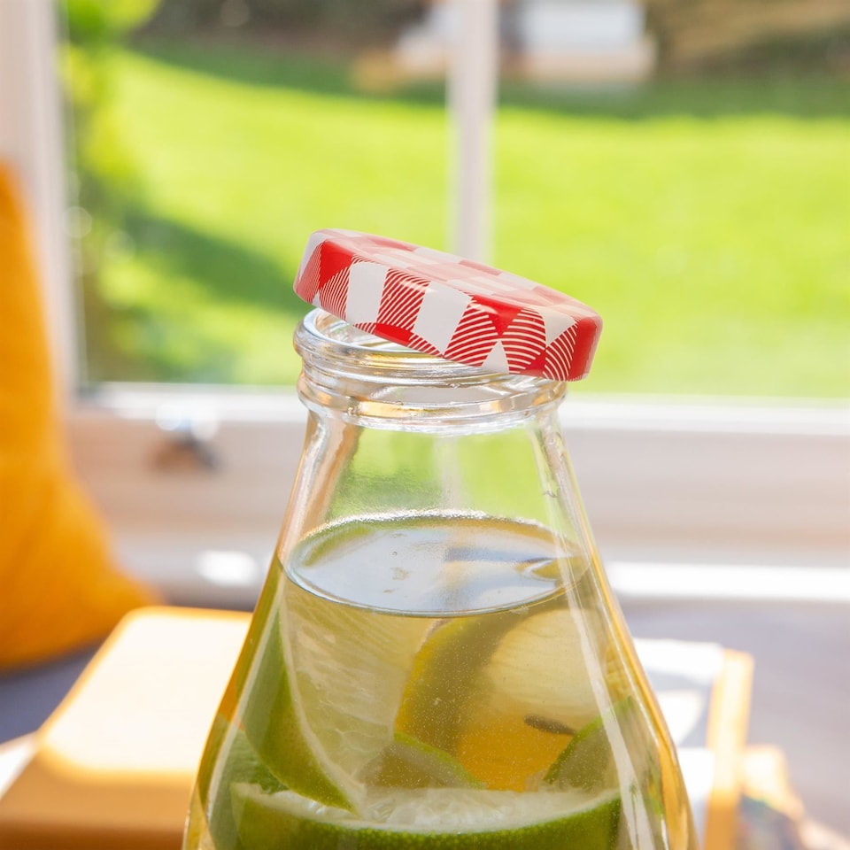 image 1 of Argon Tableware Glass Water Bottles with Metal Lids - 960ml - Pack of 3 | Clear | Clear