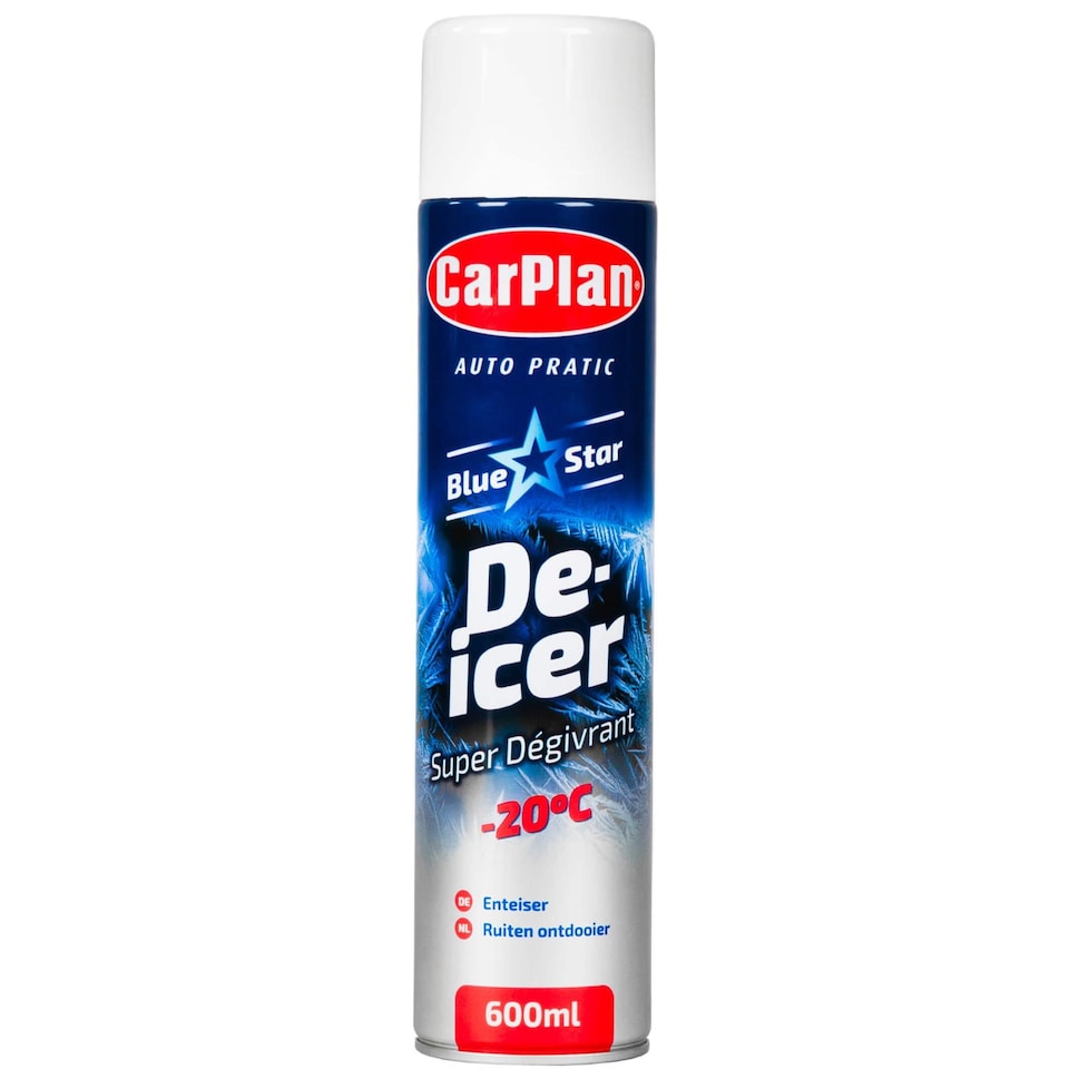 image 1 of CarPlan Blue Star De-Icer Car Windscreen Aerosol Spray Car Ice Melt 600ml x3