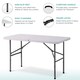 image 7 of 4ft Catering Camping Heavy Duty Folding Trestle Table Picnic BBQ Party | White