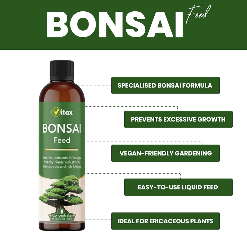 image 1 of Vitax Bonsai Liquid Feed 250ml Concentrated Seaweed-Enriched Nutrient Plant Feed
