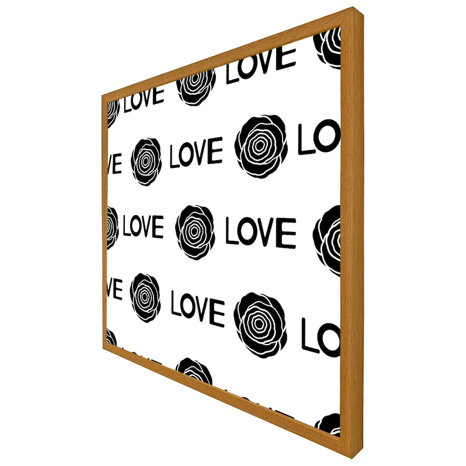 image 1 of Rose & love print (Picutre Frame) Black | XL