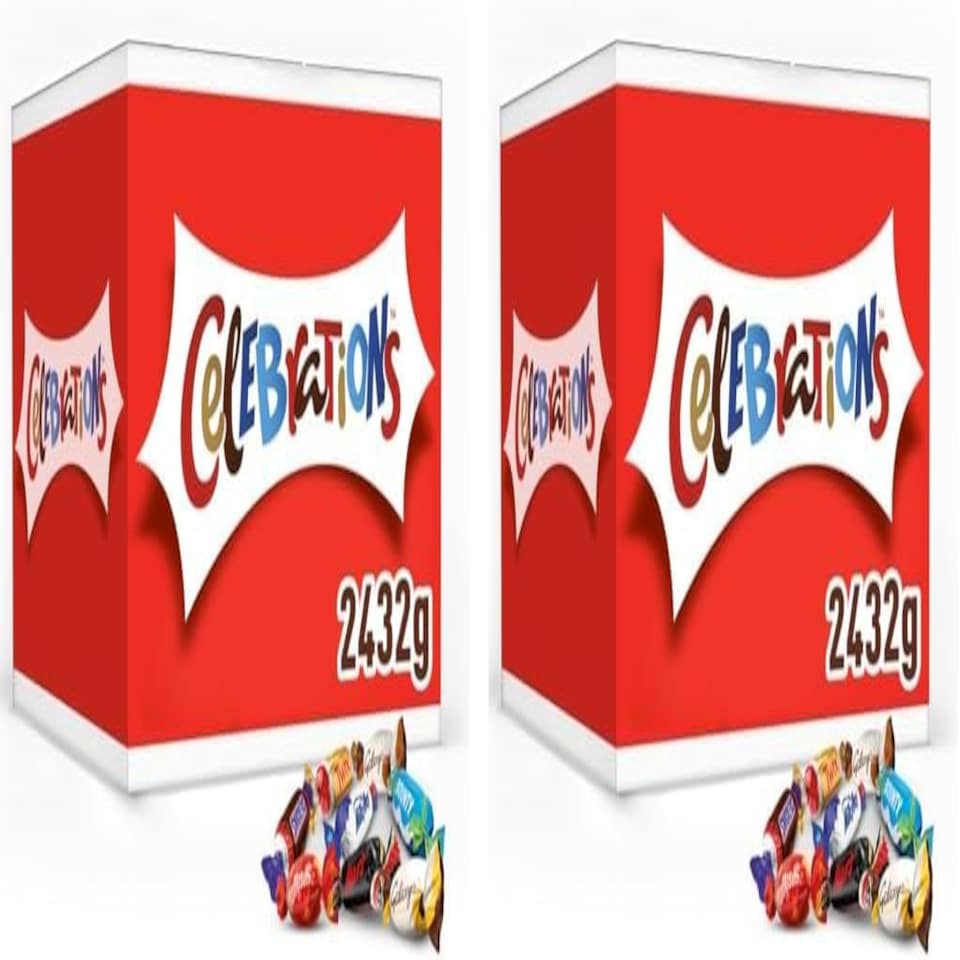 Celebrations Milk Chocolates Gift Bulk Box (Maltesers, Galaxy, Snickers & More), 2.4kg (2 Pack)