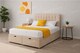 image 1 of 4FT6 Double Ottoman Divan Coffee Plush Velvet Foot Lift Bed Set