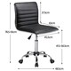 image 3 of Yaheetech PU Leather Low Back Armless Desk Chair | Black