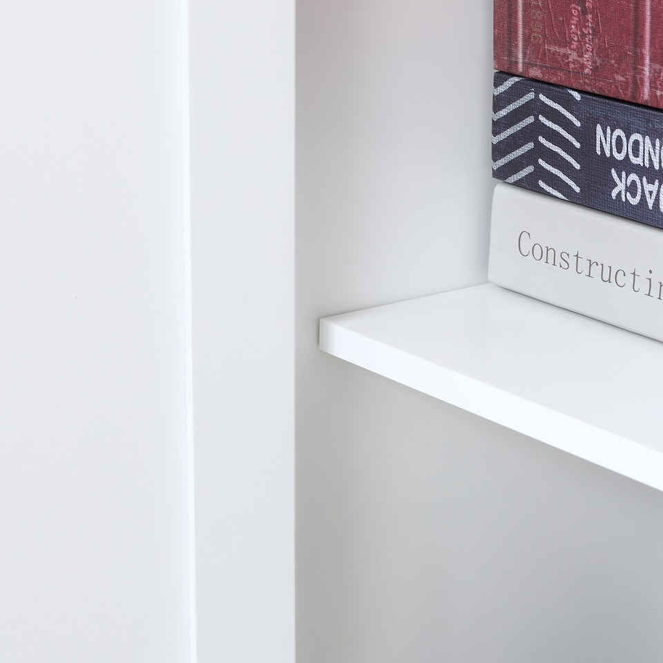 image 1 of HOMCOM Accent Floor Storage Cabinet, Kitchen Cupboard Sideboard with Adjustable Shelves and 2 Lower Doors, White