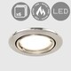 image 2 of ValueLights 6 Pack Fire Rated Brushed Chrome Tiltable GU10 Recessed Ceiling Downlights