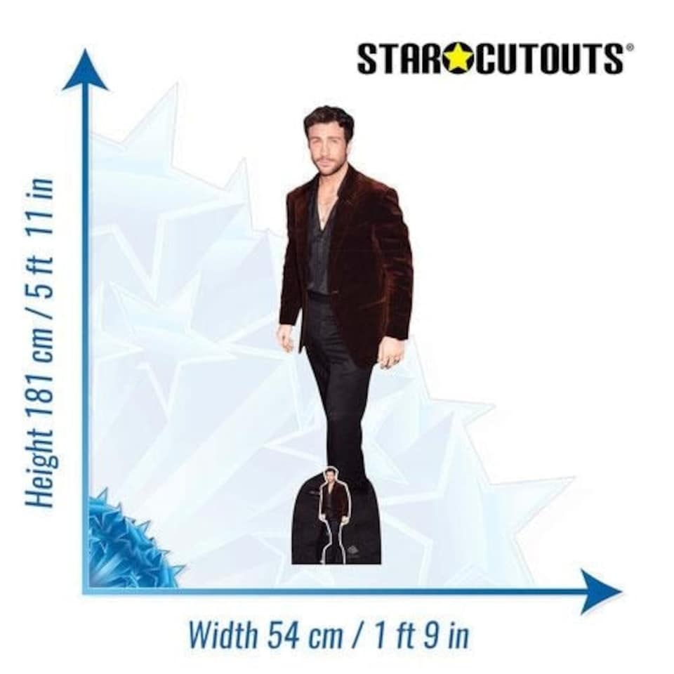 image 1 of Aaron Taylor-Johnson Brown Jacket Lifesize Cardboard Cutout 181cm