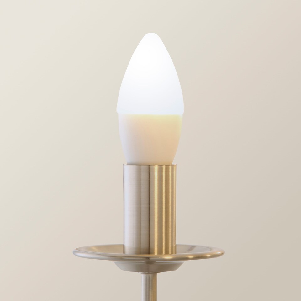 image 1 of ValueLights Memphis Brushed Chrome 5 Way Chandelier & Bulbs | Chrome