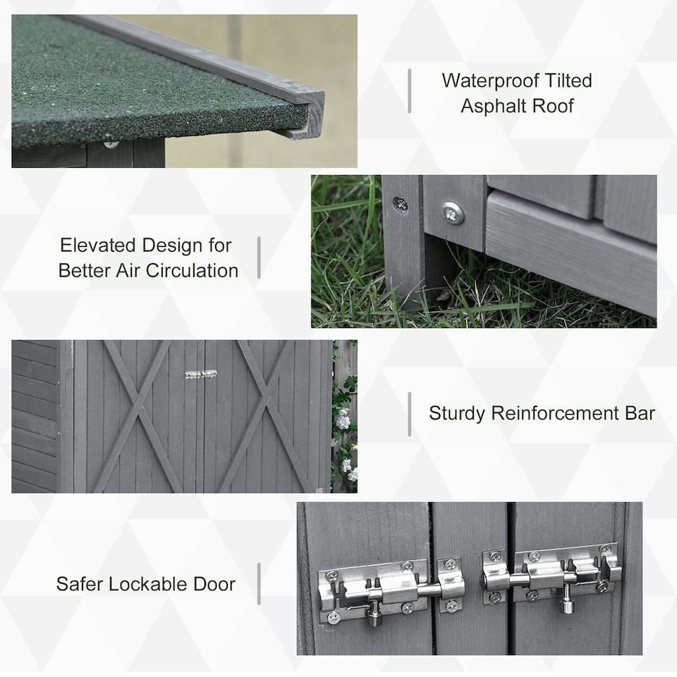 image 1 of Outsunny Garden Storage Shed Tool Organizer, 139x75x160cm, Grey