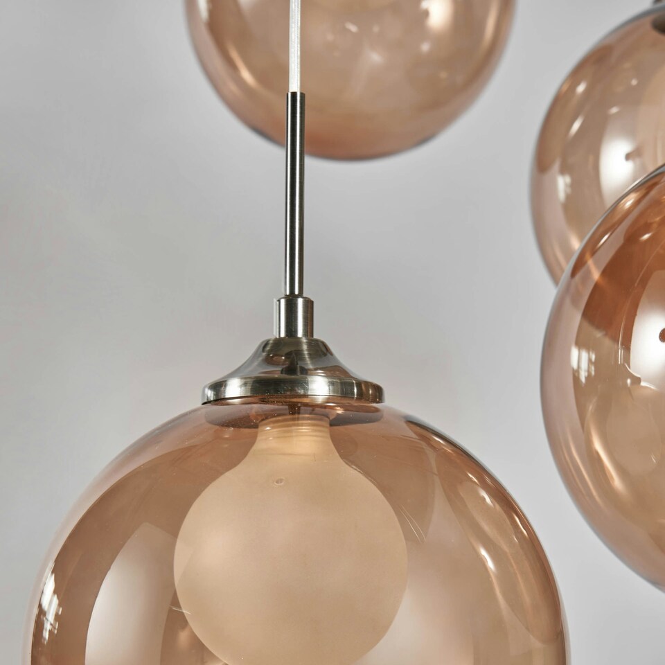 image 1 of BHS Petrice 5 Light Cluster Pendant, Black