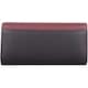 image 3 of London Leathergoods Womens Leather RFID Envelope Style Flap Over Money Credit Card Purse with Pebble Effect | Black | Black/Burgundy