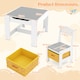 image 2 of COSTWAY Kids Table Chair Set with Double Storage Box Yellow
