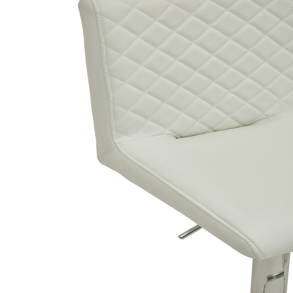 image 1 of Interiors by Premier Baina White And Chrome Bar Stool With Round Base