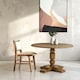 image 1 of Interiors by Premier Oak Wood Natural Round Dining Table, Dining Room Table with Carved Base, Artistic Dining Table for Kitchen Cream