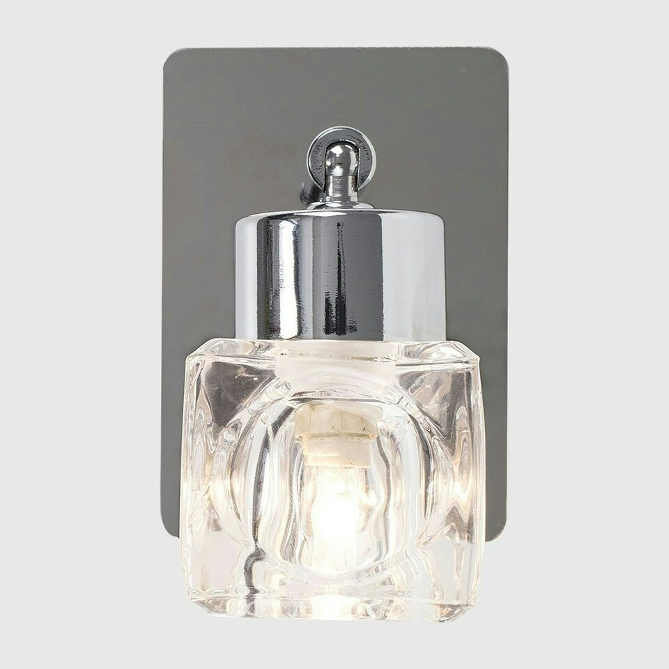 image 1 of ValueLights Ritz Ice Cube Pair of Silver Indoor Wall Spotlight