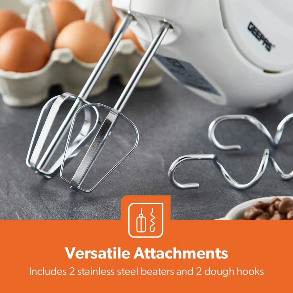 image 1 of GEEPAS 150W Hand Mixer, Electric Whisk - 7 Speed, White