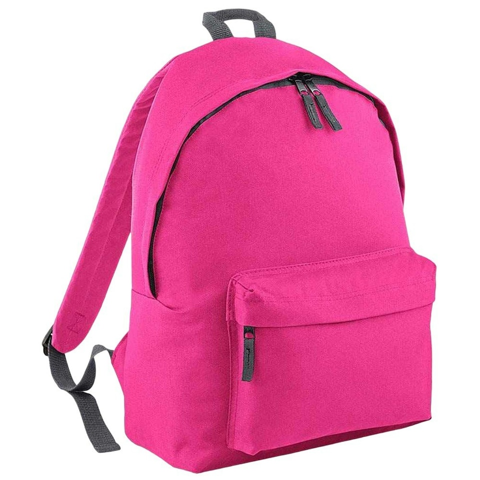 image 1 of Bagbase Original Plain Backpack - Fuchsia/Graphite Grey - One Size