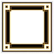 Art deco black & gold (Picture Frame) White | S