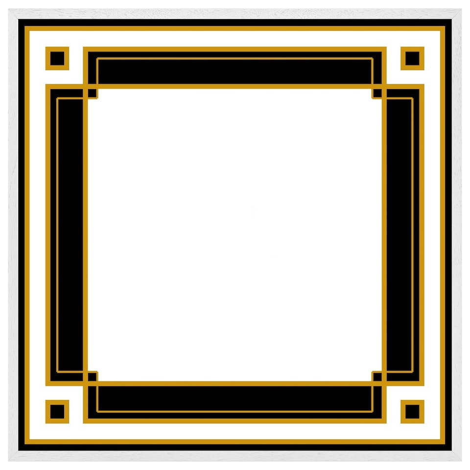 image 1 of Art deco black & gold (Picture Frame) White | S
