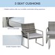 image 6 of Outsunny 4PC Rattan Garden Furniture Set 2 Single Sofa Arm Chairs 1 Bench with Cushions & Coffee Table Patio Backyard Wicker Weave