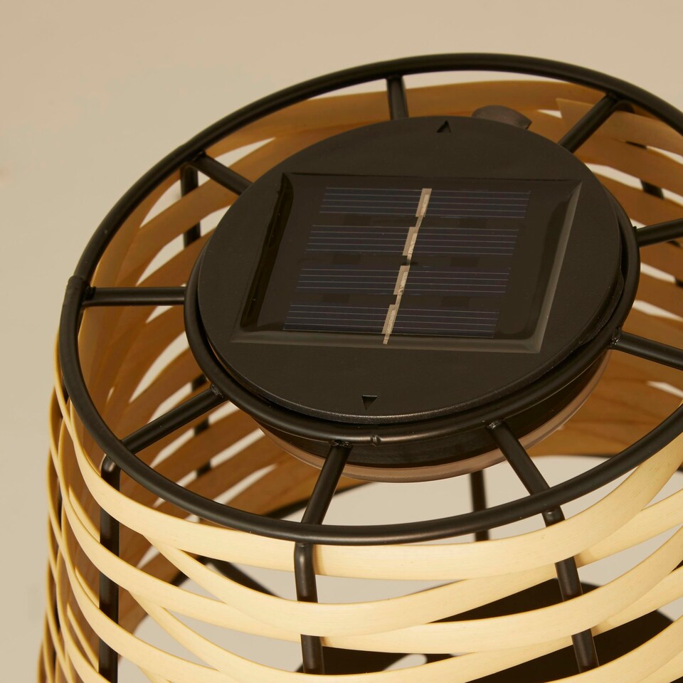 image 1 of RATTAN WEAVE SOLAR LAMP