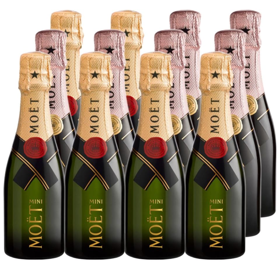 Mini Champagne Moet Brut and Moet Rose 20cl Case of 12