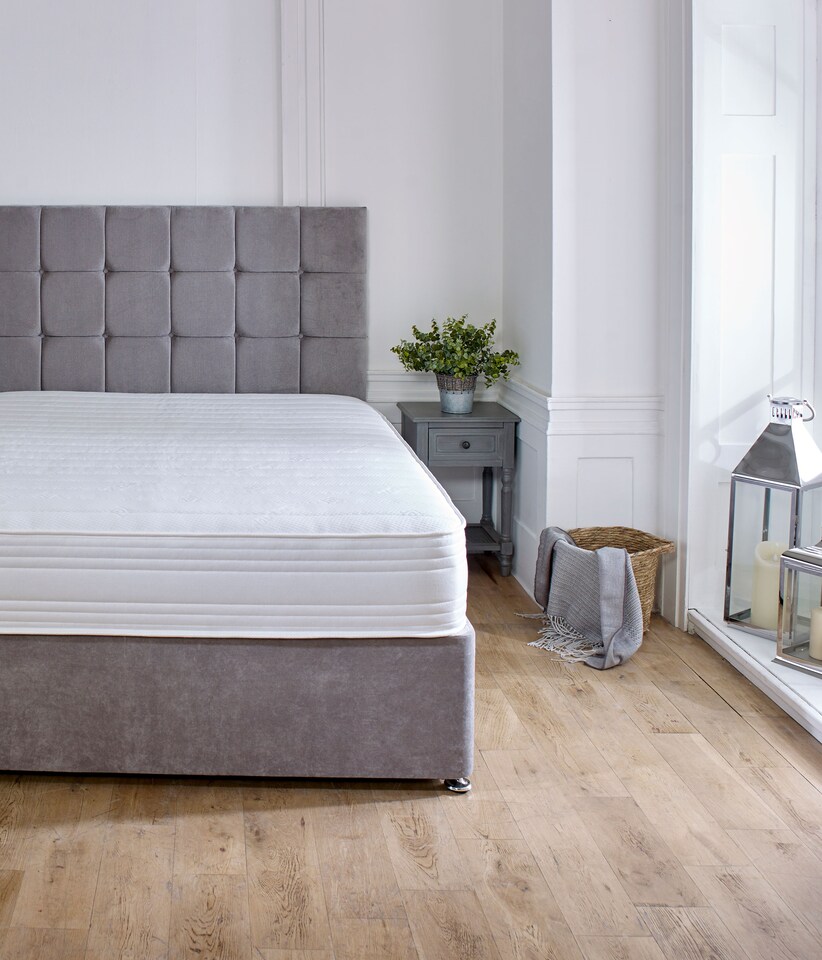 image 1 of Straight Line Hybrid Mattress - Memory Foam & Spring Support | White | Single