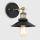image 3 of ValueLights Colonial Industrial Black and Antique Brass Wall Light