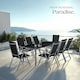 image 8 of Garden Table and Chairs Pompeii - for 8 people, aluminium frame, adjustable backrests | Grey | anthracite | 189 x 90 x 72,70 cm | 1