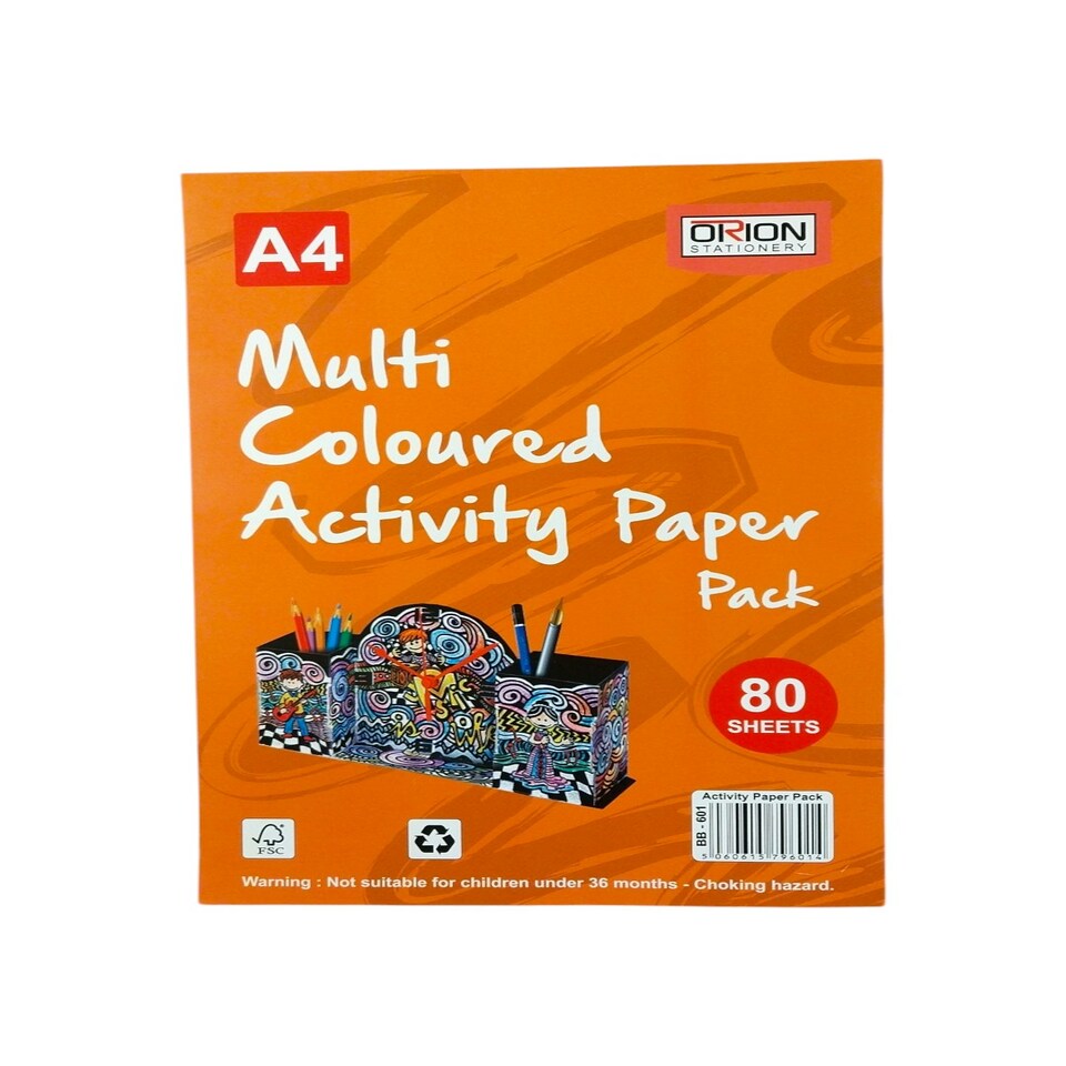 image 1 of Multi Coloured Activity Sugar Paper Pack 80 Sheets