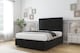 image 3 of Sloomy Lancaster Black Plush Divan Bed Base 2 Drawers Right Side With 26 Inch Strutted Headboard & 12 Inch Matching Footboard | Black | Black | Small Double | 1