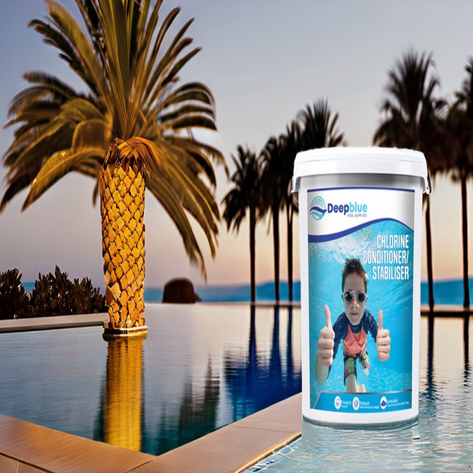 image 1 of 1Kg Deep Blue Pro Chlorine stabiliser / Conditioner - Prevents chlorine loss to UV rays in your pool spa hottub