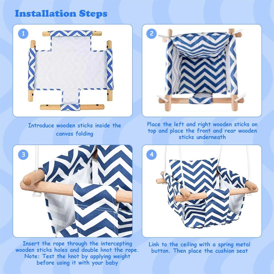 image 1 of The Magic Toy Shop Adjustable Baby Swing Cotton Seat