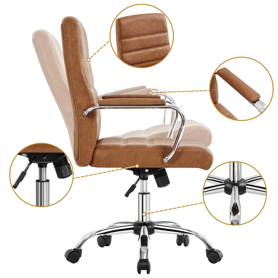 image 1 of Yaheetech Mid-Back Office Chair with Arms