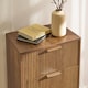 image 3 of OHS 4 Drawer Modern Ribbed Office Side Bedroom Nightstand Bedside Table