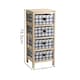 image 6 of Wooden Chest Of Storage Drawers Plaid Fabric Bedroom Organiser Coastal Style | Brown
