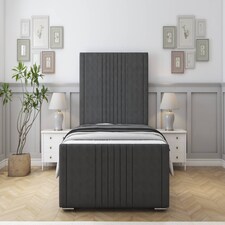Sloomy Harrington Graphite Dumfries Bed Frame With Mattress With 50" Upholstered Headboard 6' Super King