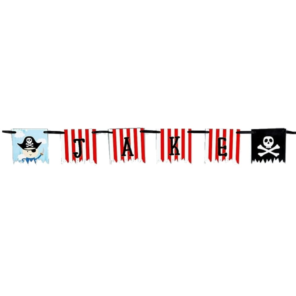 image 1 of Floss & Rock Make Your Own Party Bunting Kit - Pirate | Red | Black