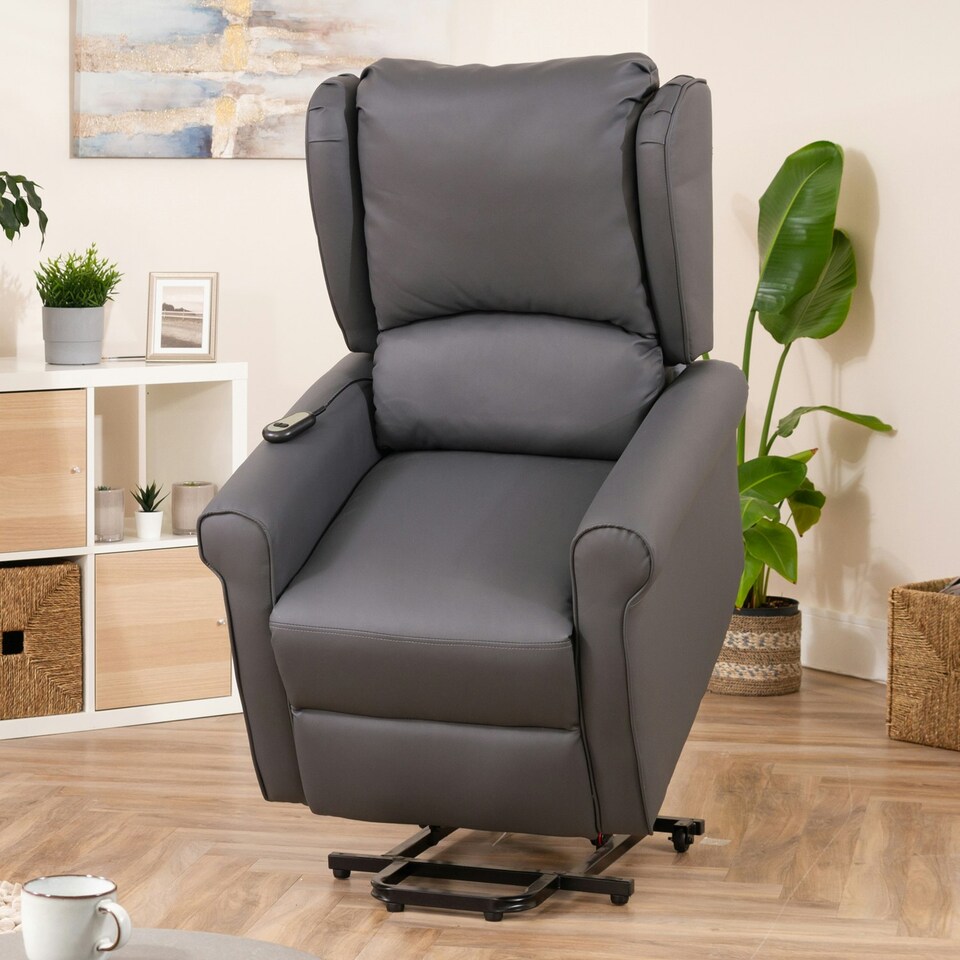 image 1 of Corcoran Electric Riser Recliner with Massage and Heat - Grey