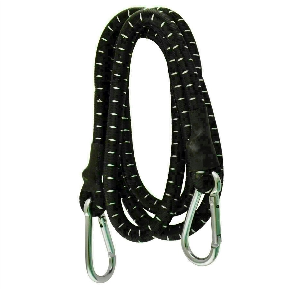 image 1 of 60" Bungee Strap with Metal Carabiners Hook Tie Down Fastener Holder 10pc