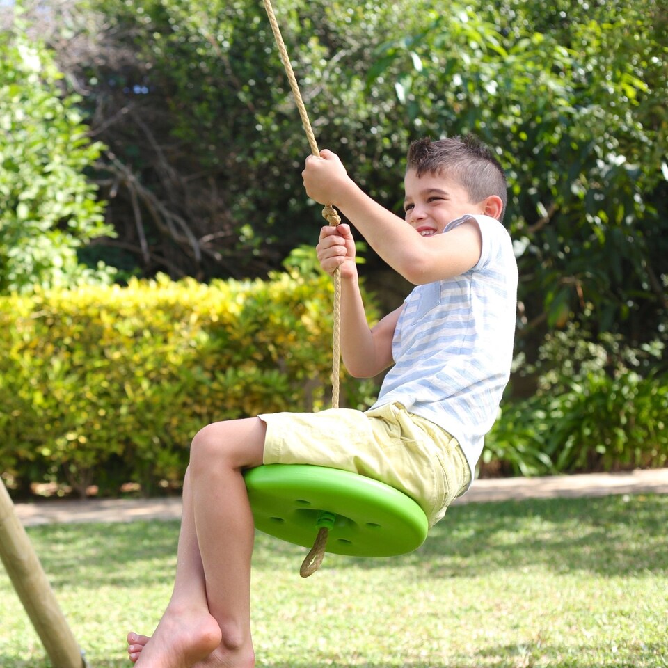 image 1 of TP Knightswood Triple Wooden Swing Set With Glide Ride And Button Seat