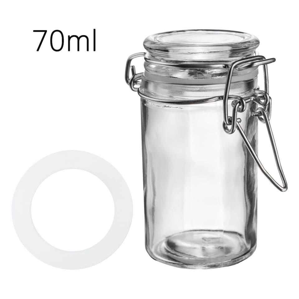 image 1 of Argon Tableware Glass Storage Jar Seals - Small - Clear - Pack of 6