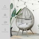 image 5 of Outsunny Outdoor indoor Wicker Teardrop Chair with Cushion Rattan Lounger