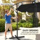image 3 of Outsunny 3(m) Banana Parasol Cantilever Umbrella Garden | Black | Black | 3 m diameter